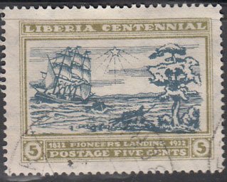 Stamp, Debarquement of Colons, Liberia,  