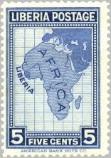 Stamp, Map, Liberia,  