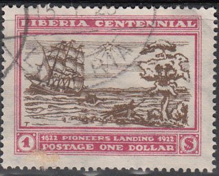 Stamp, Debarquement of Colons, Liberia,  