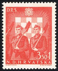 Stamp, Activities of Members or State Labour Service, Croatia,  