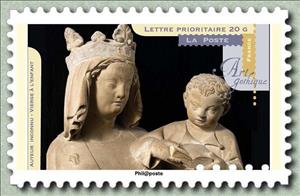 Stamp, Virgin and Child, France,  