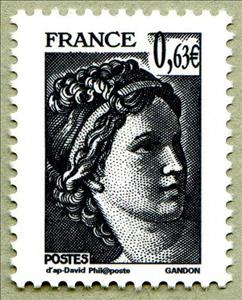 Stamp, Sabine of Gandon, France,  
