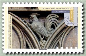 Stamp, Stall of Saint Peter's Cathedral in Poitiers, France,  