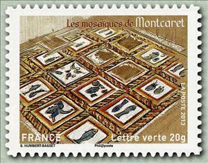 Stamp, The mosaics of Montcaret, France,  , Mosaic