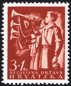 Stamp, Trumpeters, Croatia,  , Musical Instruments