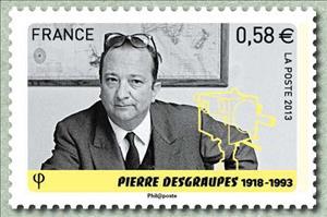 Stamp, Pierre Desgraupes 1918-1993, France,  