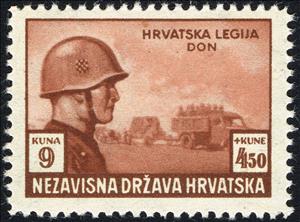 Stamp, Panzer Division at Don River, Croatia,  