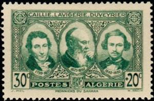 Stamp, Mgr Lavigerie-Caillie- et Duveyrier, Algeria,  