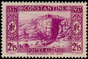 Stamp, Centenaire de la prise de Constantine-Centenary of the captu, Algeria,  , Landscapes, Rock, Townscapes / City Views