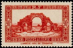Stamp, Lambese (arc de triomphe)-Lambese (arch), Algeria,  