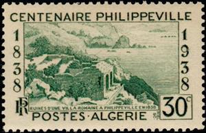 Stamp, Golfe de Stora et ruines de Russicada -Gulf of Stora and rui, Algeria,  