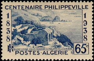 Stamp, Golfe de Stora et ruines de Russicada -Gulf of Stora and rui, Algeria,  
