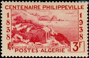 Stamp, Golfe de Stora et ruines de Russicada -Gulf of Stora and rui, Algeria,  , Landscapes, Coastal Areas