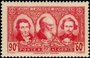 Stamp, Mgr Lavigerie-Caillie- et Duveyrier, Algeria,  