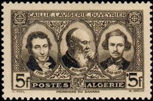 Stamp, Mgr Lavigerie-Caillie- et Duveyrier, Algeria,  