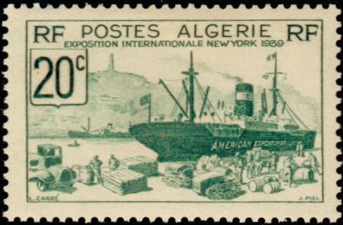 American export liner unloading cargo