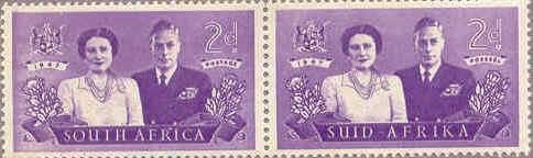 Se-tenant, King George VI and Queen Elizabeth, South Africa,  , Kings, Queens