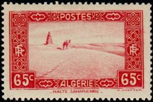 Stamp, Sites et monuments, Algeria,  , Landscapes, Camels, Deserts