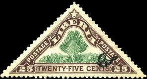 Stamp, Traveller tree, Liberia,  , Triangle Stamps