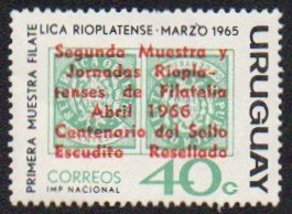 Overprinted in red on #992