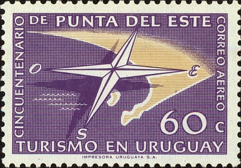 Compass and map of Punta del Este