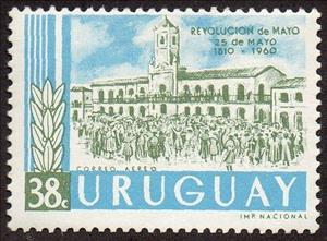 Stamp, Revolutionists at Cabildo of Buenos Aires, 1810, Uruguay,  
