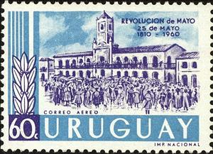 Stamp, Revolutionists at Cabildo of Buenos Aires, 1810, Uruguay,  