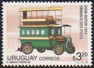 Stamp, Dion-Buton omnibus, 1912, Uruguay,  , Cars