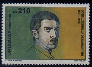Stamp, Jose Luis Zorrilla de San Martin, Uruguay,  