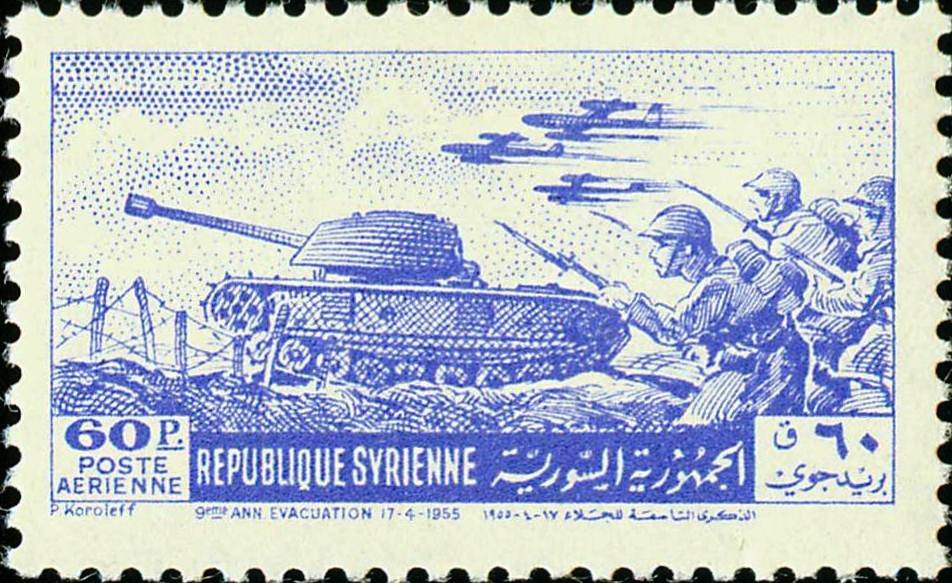 Tank and Planes leading advancing troops