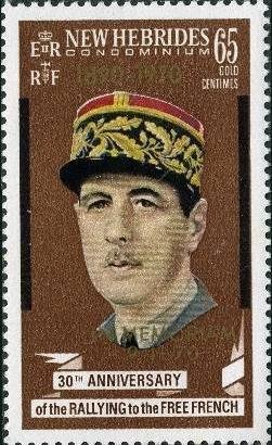 Stamp, Earlier values ​​with Overprint, Vanuatu,  , Politicians