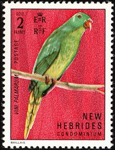 Stamp, Charmosyna palmarum, Vanuatu,  , Parrots