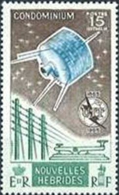 Emblem of the ITU, Telegraph Poles, Communications Satellite