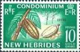 Stamp, Cocoa pods (Theobroma cacao), Vanuatu,  