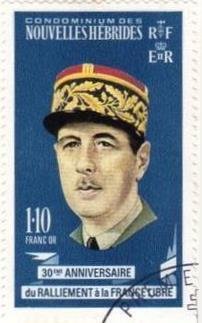 Stamp, Charles de Gaulle, Vanuatu,  , Politicians