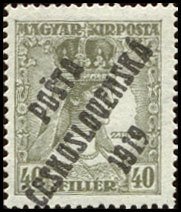 Stamp, Hungarian Stamps from 1918 overprinted, Czechoslovakia,  