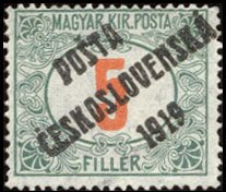Stamp, Hungarian Stamps from 1915-1918 overprinted, Czechoslovakia,  