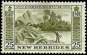 Island landscape; Spearfishing - New HEBRIDES