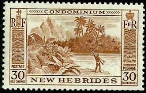 Island landscape; Spearfishing - New HEBRIDES