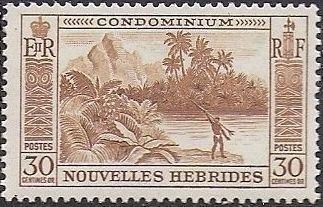 Island landscape; Spearfishing - New HEBRIDES