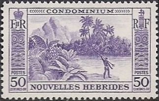 Island landscape; Spearfishing - New HEBRIDES