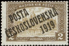 Stamp, Hungarian Stamps from 1917 overprinted, Czechoslovakia,  