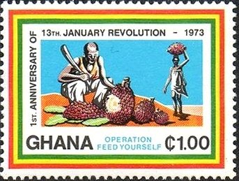 Stamp, Cutting Palm Nuts, Ghana,  