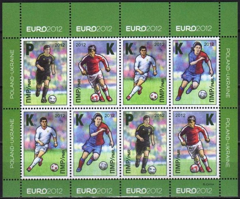Mini sheet of 8, Soccer players