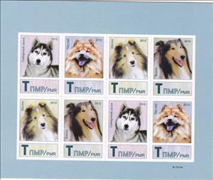 Souvenir Sheet, Sheet of 8, Dogs, Transnistria,  , Dogs