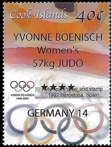 Stamp, Gold Medaillist Athens 2004, Cook Islands,  , Olympic Games