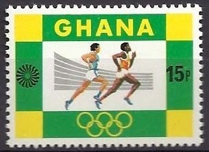 Stamp, Running, Ghana,  , Olympic Games