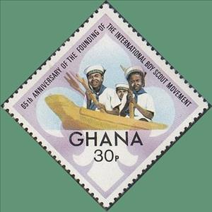 Stamp, Sea Scouts in Canoe, Ghana,  