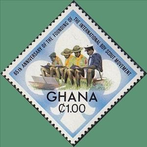 Stamp, Scouts Studying, Ghana,  