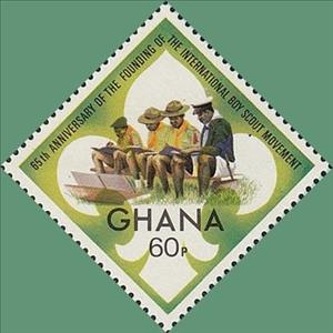Stamp, Scouts Studying, Ghana,  